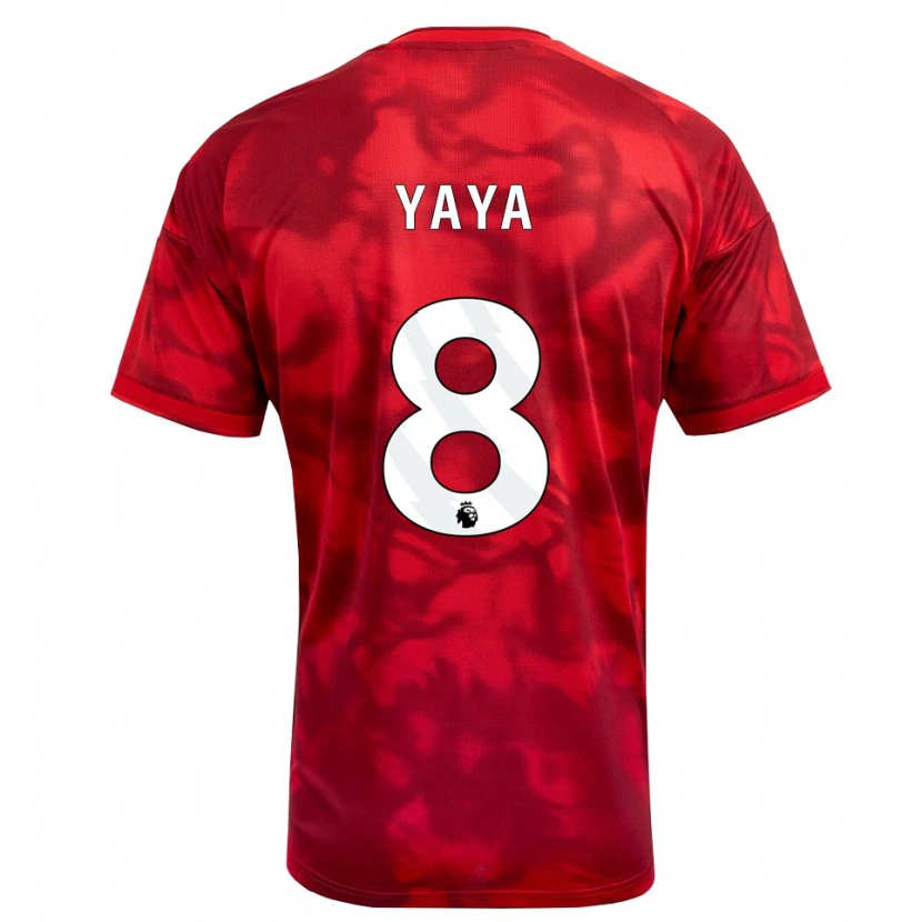 DanxenキッズCherif Yaya#8クリムゾン ホワイトホームシャツ2026/27ジャージーユニフォーム