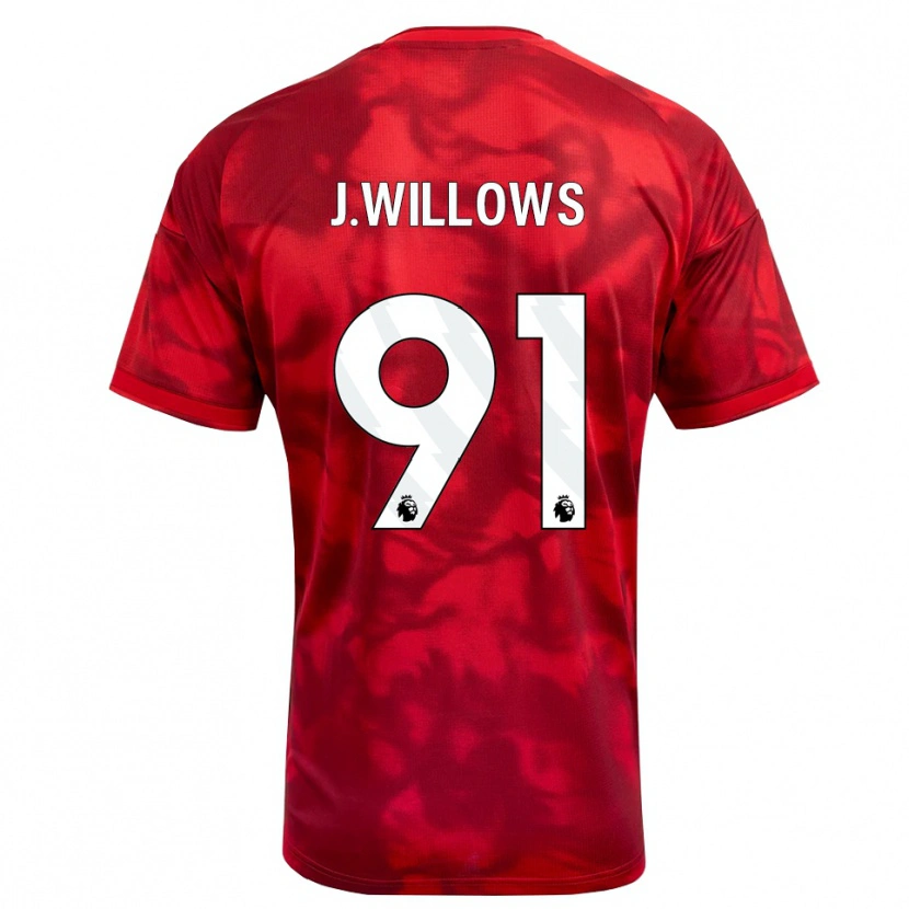 DanxenキッズJordan Willows#91クリムゾン ホワイトホームシャツ2026/27ジャージーユニフォーム