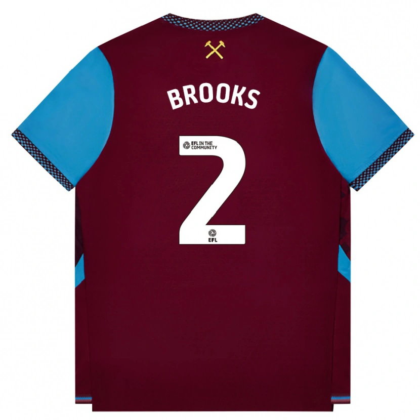 DanxenキッズConnor Brooks#2バーガンディ コーンフラワーブルーホームシャツ2026/27ジャージーユニフォーム
