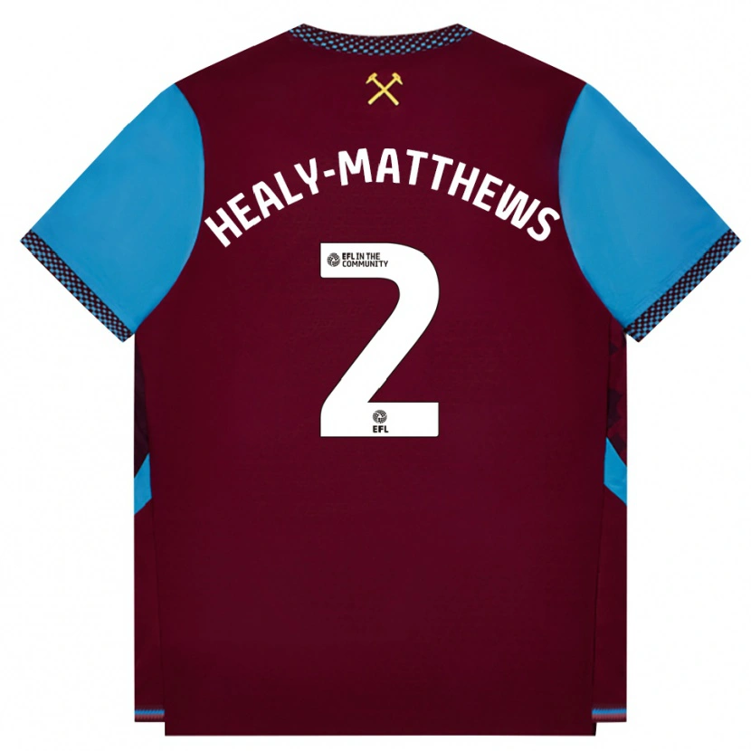 DanxenキッズKyle Healy-Matthews#2バーガンディ コーンフラワーブルーホームシャツ2026/27ジャージーユニフォーム