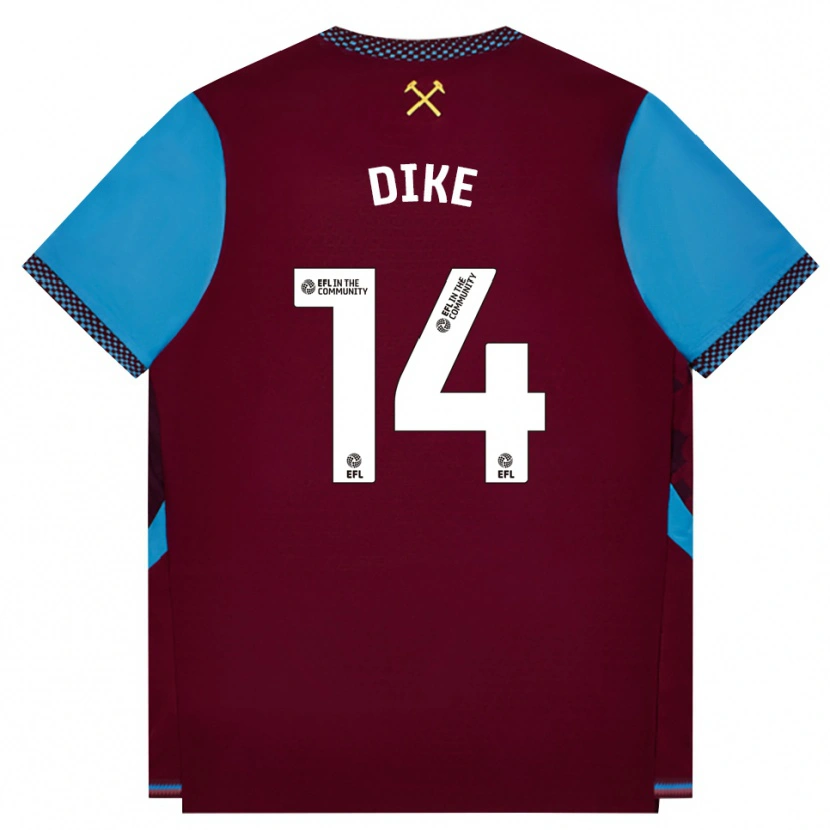 DanxenキッズLewis Dike#14バーガンディ コーンフラワーブルーホームシャツ2026/27ジャージーユニフォーム