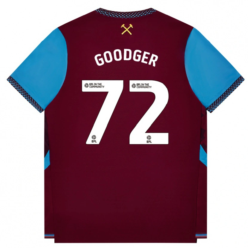 DanxenキッズTommy Goodger#72バーガンディ コーンフラワーブルーホームシャツ2026/27ジャージーユニフォーム