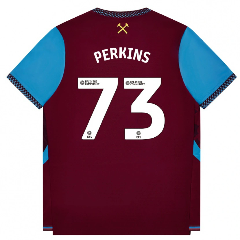 DanxenキッズVinnie Perkins#73バーガンディ コーンフラワーブルーホームシャツ2026/27ジャージーユニフォーム