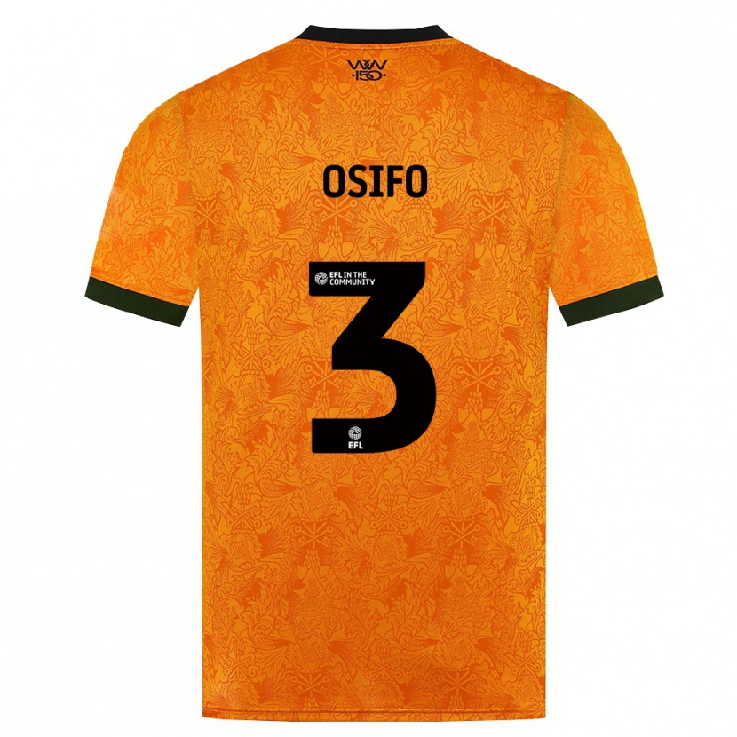 DanxenキッズDavid Osifo#3オレンジ ブラックホームシャツ2026/27ジャージーユニフォーム