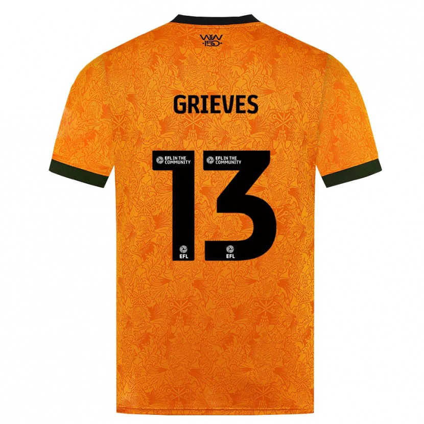 DanxenキッズXander Grieves#13オレンジ ブラックホームシャツ2026/27ジャージーユニフォーム
