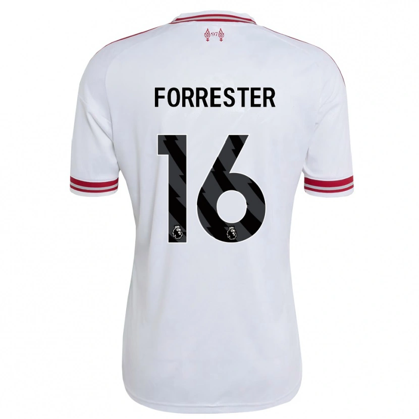 DanxenキッズLa'more Lee Forrester#16レッド ホワイトアウェイシャツ2026/27ジャージーユニフォーム