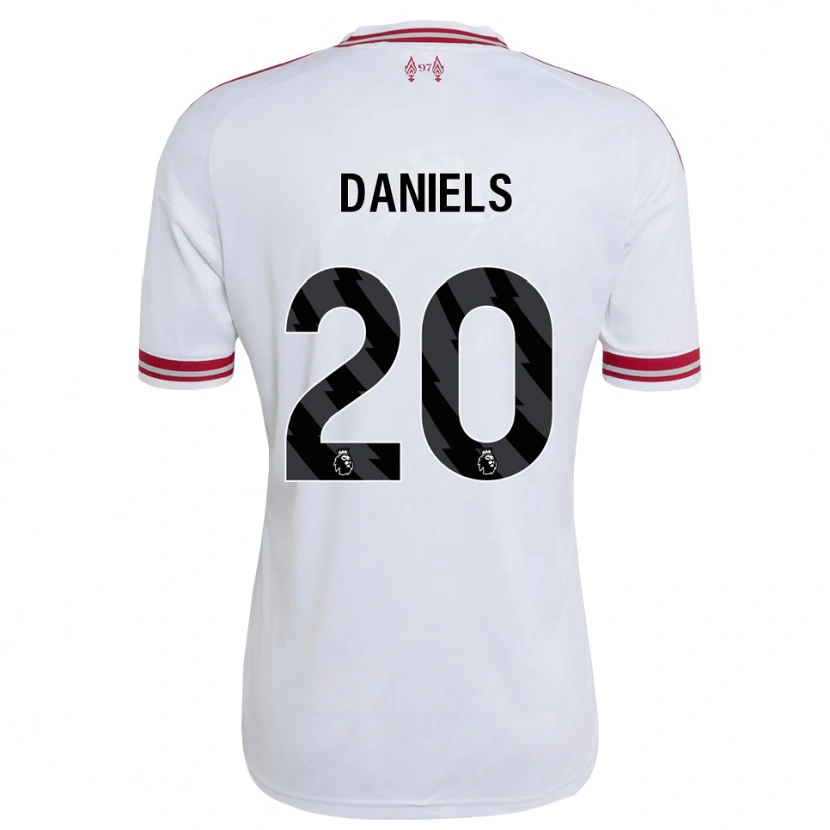 Danxenキッズヤナ・ダニエルズ#20レッド ホワイトアウェイシャツ2026/27ジャージーユニフォーム
