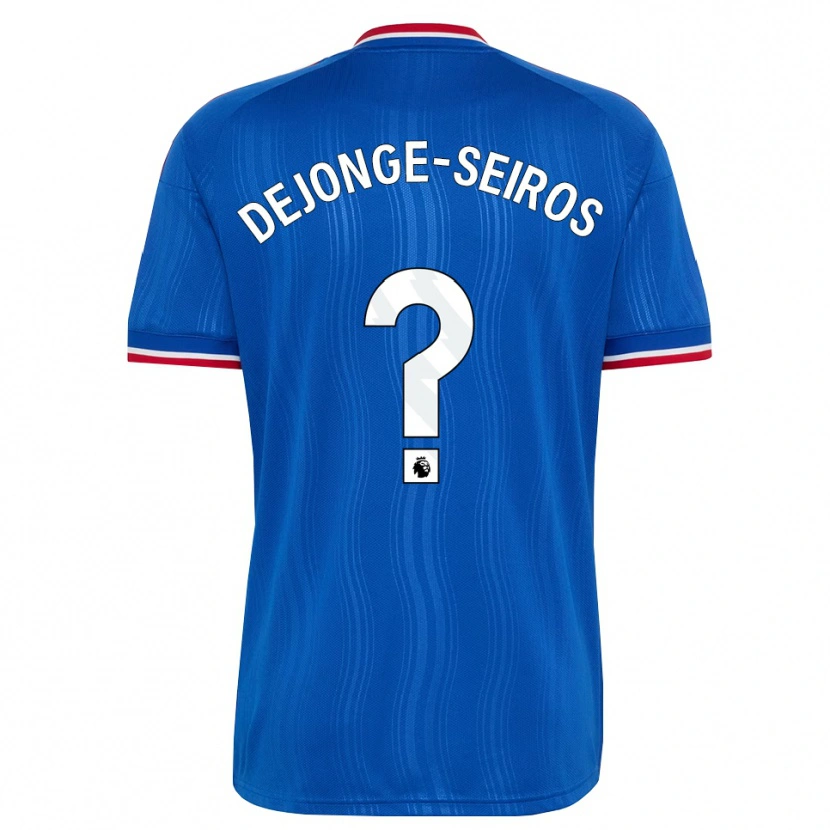 DanxenキッズEdson Dejonge-Seiros#0ブルー ホワイトレッドアウェイシャツ2026/27ジャージーユニフォーム