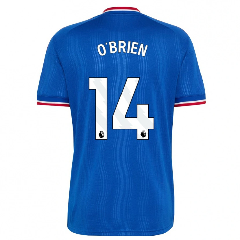 DanxenキッズSam O'brien#14ブルー ホワイトレッドアウェイシャツ2026/27ジャージーユニフォーム