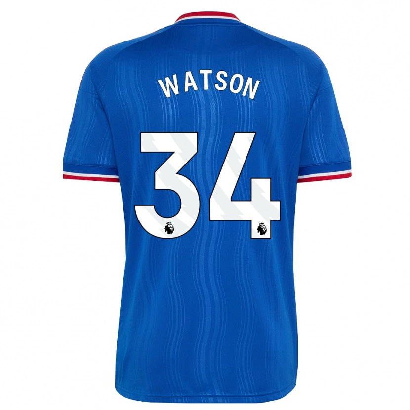 DanxenキッズEmma Watson#34ブルー ホワイトレッドアウェイシャツ2026/27ジャージーユニフォーム