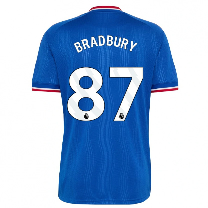 DanxenキッズLouie Bradbury#87ブルー ホワイトレッドアウェイシャツ2026/27ジャージーユニフォーム