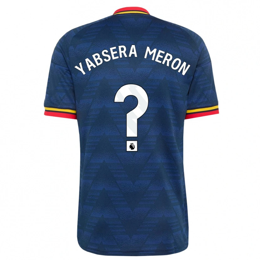 DanxenキッズYabsera Meron#0ミッドナイトブルー イエロー レッドアウェイシャツ2026/27ジャージーユニフォーム