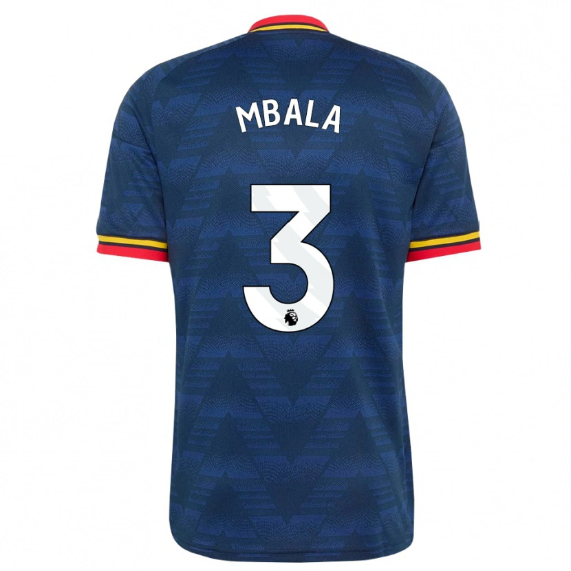 DanxenキッズElyon Mbala#3ミッドナイトブルー イエロー レッドアウェイシャツ2026/27ジャージーユニフォーム