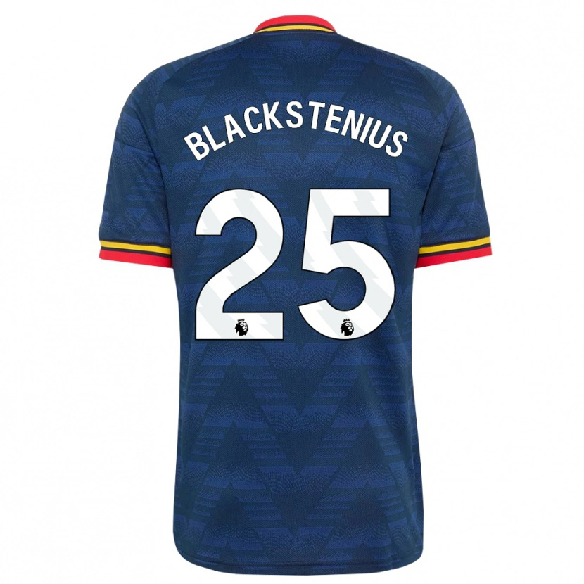 Danxenキッズスティーナ・ブラックステニウス#25ミッドナイトブルー イエロー レッドアウェイシャツ2026/27ジャージーユニフォーム