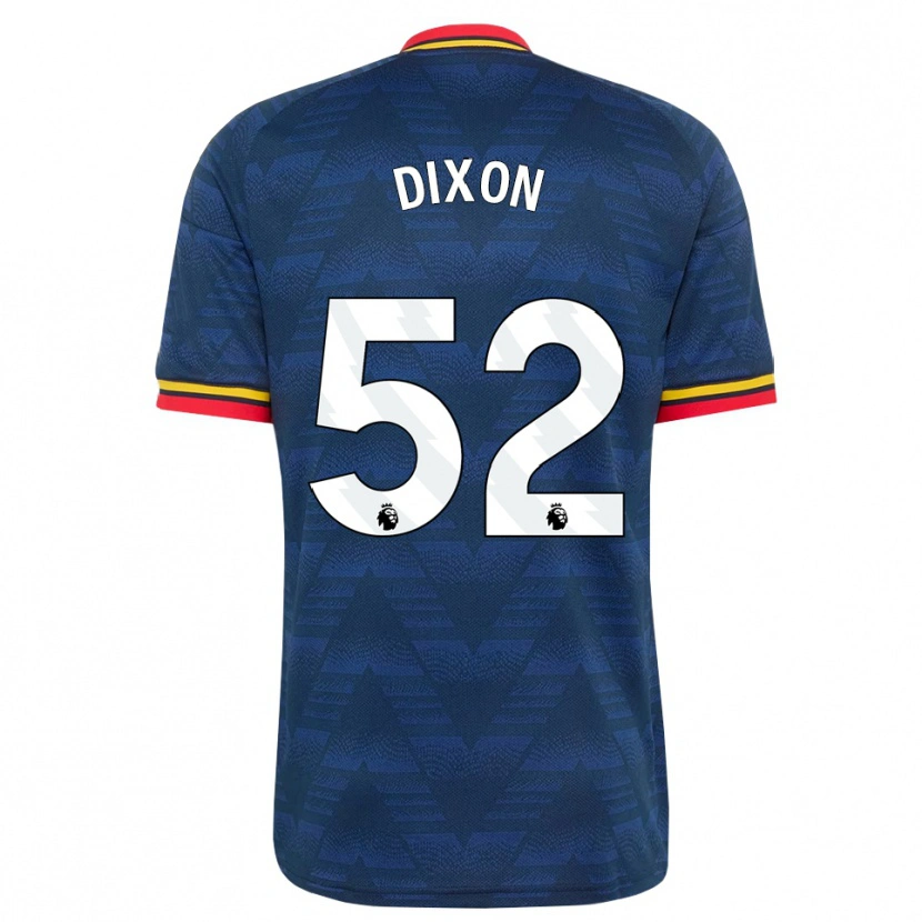 Danxenキッズジェイデン・ディクソン#52ミッドナイトブルー イエロー レッドアウェイシャツ2026/27ジャージーユニフォーム