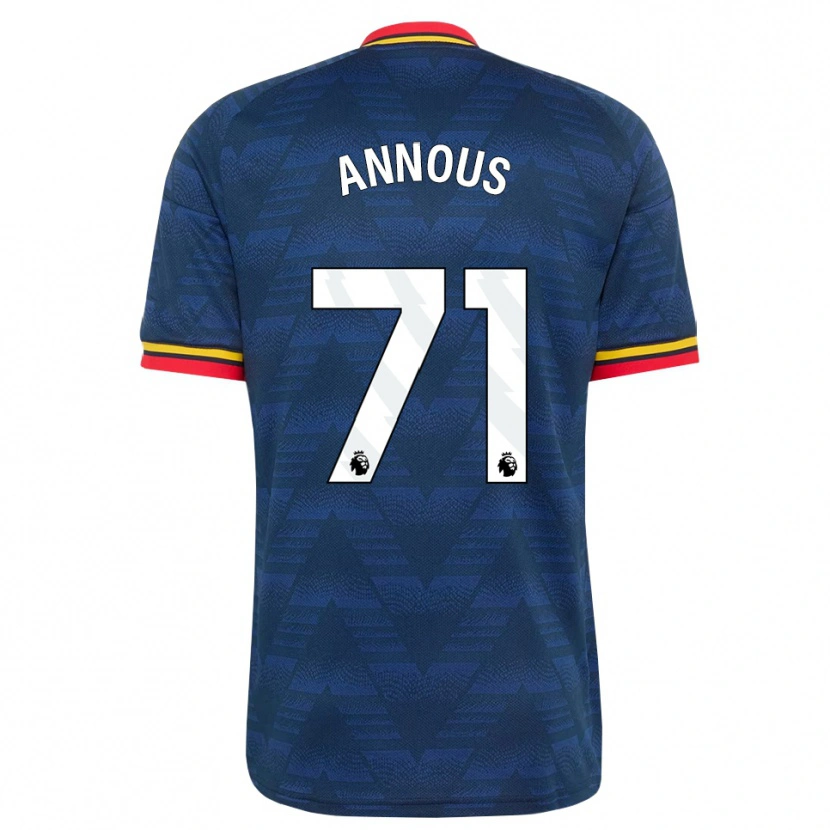Danxenキッズアンドレ・ハリマン・アンヌース#71ミッドナイトブルー イエロー レッドアウェイシャツ2026/27ジャージーユニフォーム