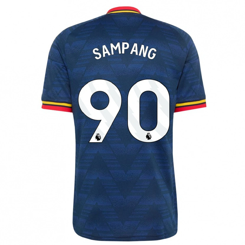 DanxenキッズSaurap Sampang#90ミッドナイトブルー イエロー レッドアウェイシャツ2026/27ジャージーユニフォーム