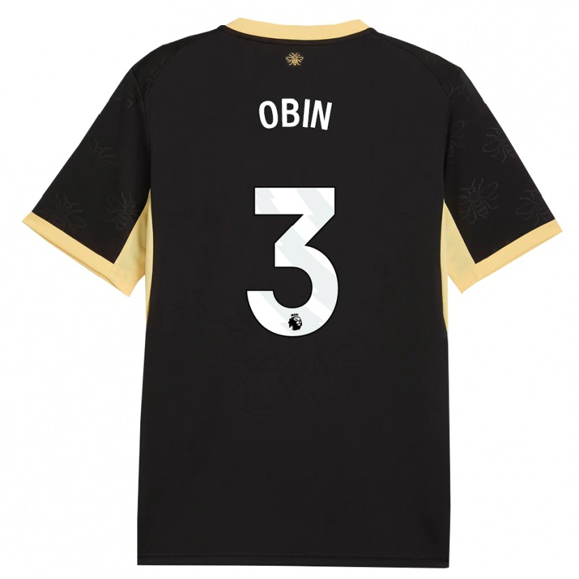 DanxenキッズYohann Obin#3ブラック イエローアウェイシャツ2026/27ジャージーユニフォーム