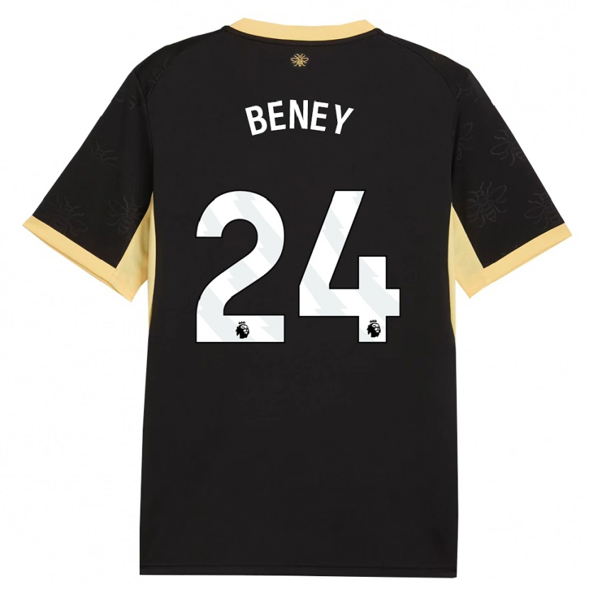 DanxenキッズIman Beney#24ブラック イエローアウェイシャツ2026/27ジャージーユニフォーム