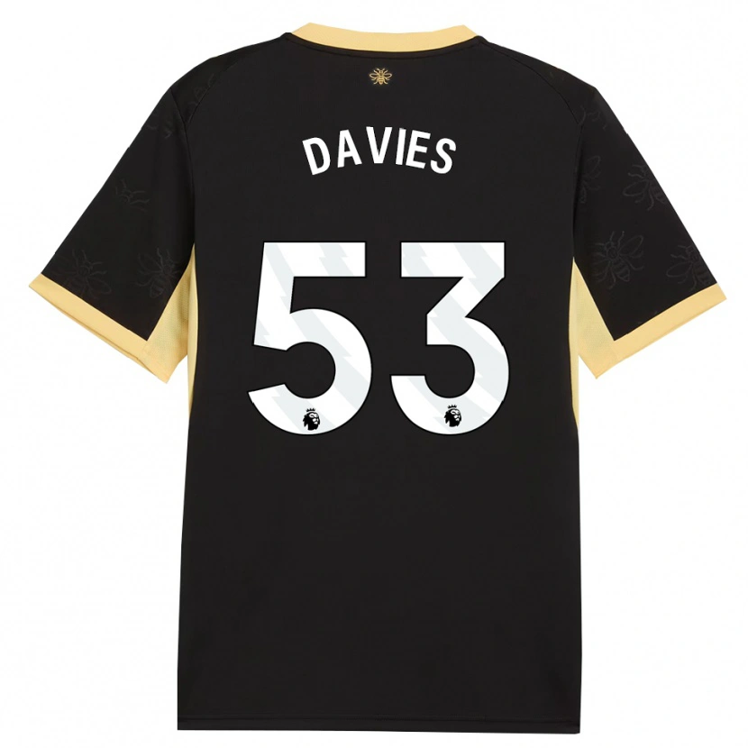 DanxenキッズMayzee Davies#53ブラック イエローアウェイシャツ2026/27ジャージーユニフォーム