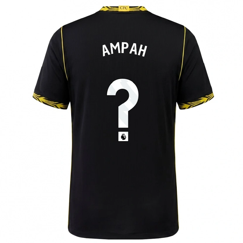 DanxenキッズKwamina Ampah#0ブラック イエローアウェイシャツ2026/27ジャージーユニフォーム