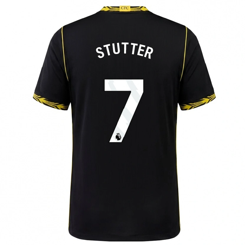 DanxenキッズRonnie Stutter#7ブラック イエローアウェイシャツ2026/27ジャージーユニフォーム