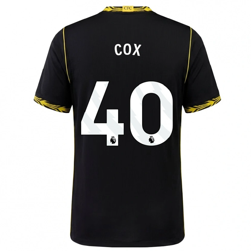 Danxenキッズケイティー・コックス#40ブラック イエローアウェイシャツ2026/27ジャージーユニフォーム