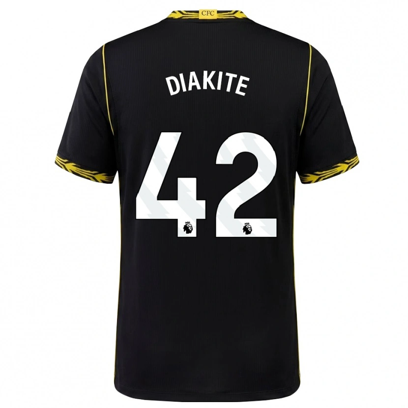 DanxenキッズCalvin Diakite#42ブラック イエローアウェイシャツ2026/27ジャージーユニフォーム
