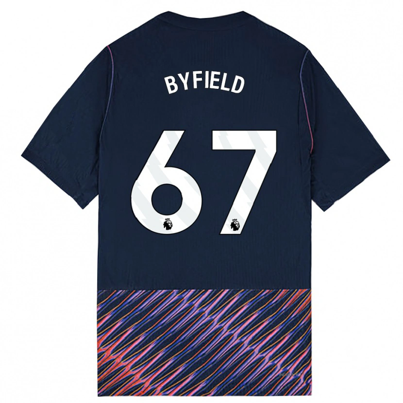 DanxenキッズJun'ai Byfield#67ロイヤルブルー ホワイトアウェイシャツ2026/27ジャージーユニフォーム