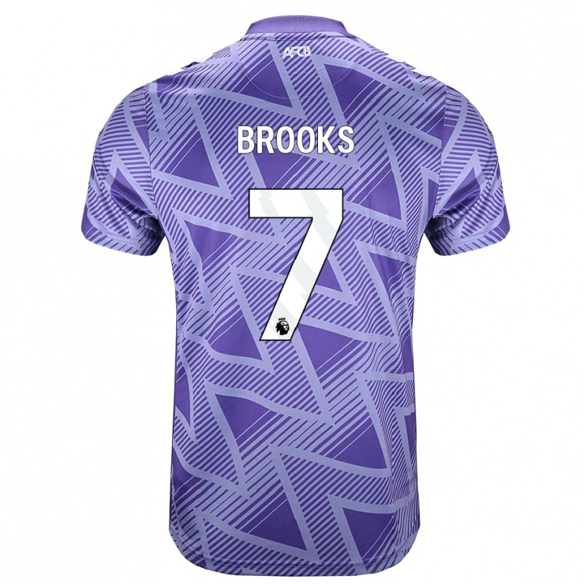 DanxenキッズDavid Brooks#7ペールヴァイオレットレッド ホワイトアウェイシャツ2026/27ジャージーユニフォーム
