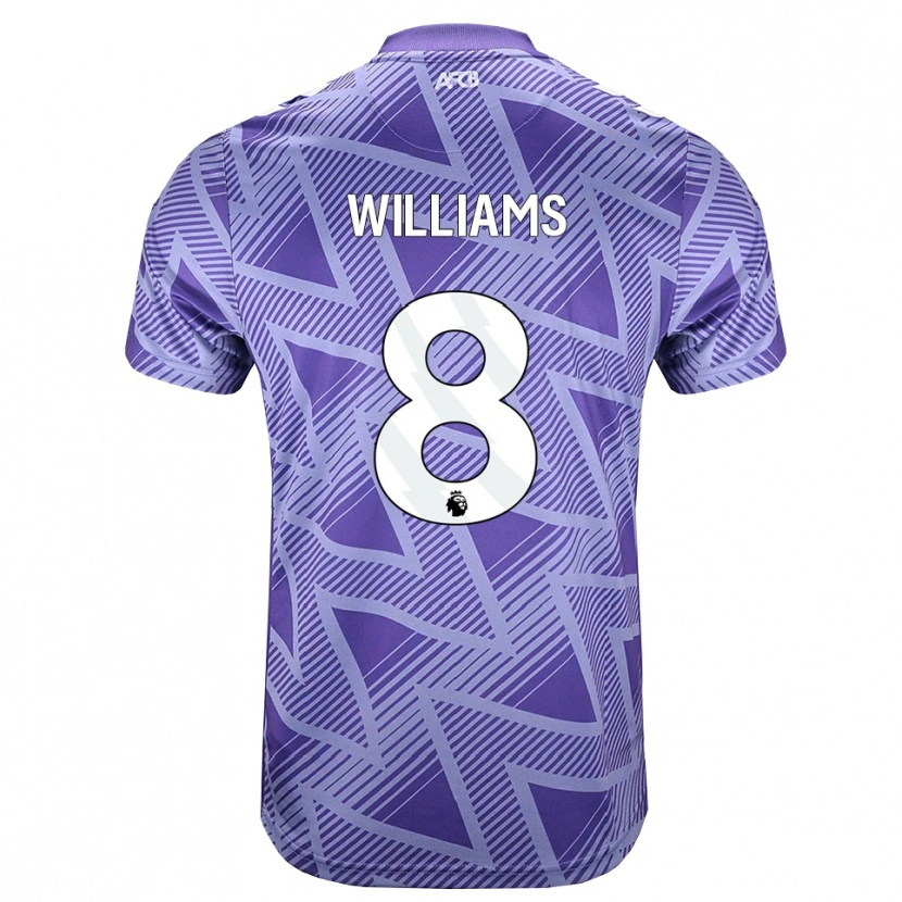 DanxenキッズPhoebe Williams#8ペールヴァイオレットレッド ホワイトアウェイシャツ2026/27ジャージーユニフォーム