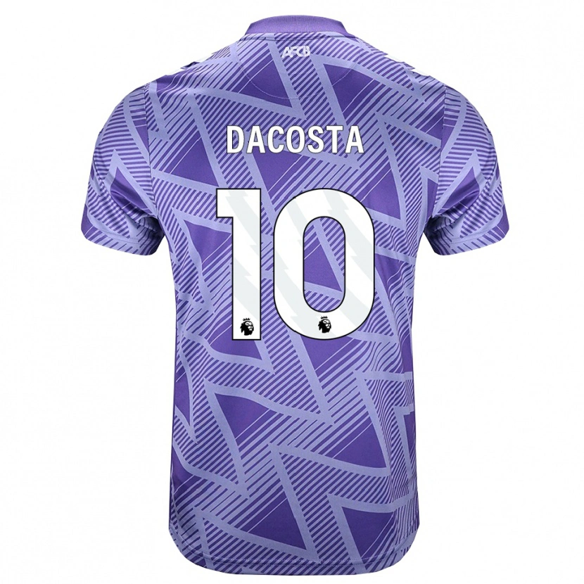 Danxenキッズマイケル・ダコスタ#10ペールヴァイオレットレッド ホワイトアウェイシャツ2026/27ジャージーユニフォーム
