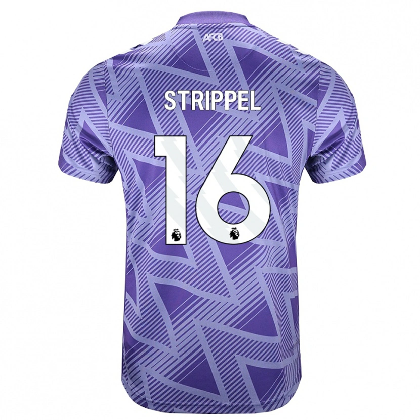 DanxenキッズEllie Strippel#16ペールヴァイオレットレッド ホワイトアウェイシャツ2026/27ジャージーユニフォーム