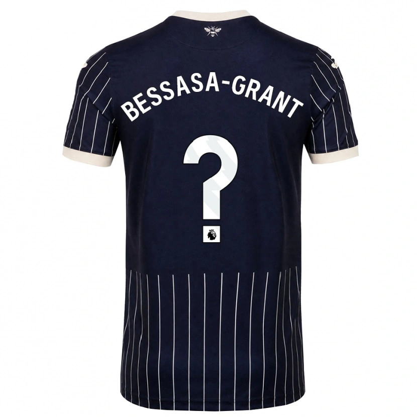 DanxenキッズMekhai Bessasa-Grant#0ブラック ホワイトアウェイシャツ2026/27ジャージーユニフォーム