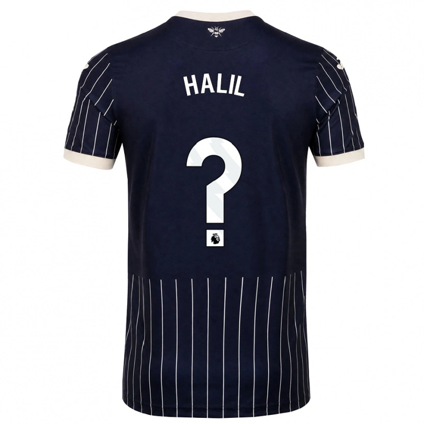 Danxenキッズカヤ・ハリル#0ブラック ホワイトアウェイシャツ2026/27ジャージーユニフォーム