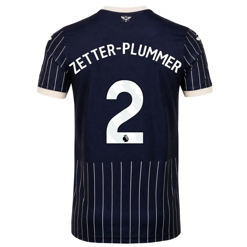 DanxenキッズJosh Zetter-Plummer#2ブラック ホワイトアウェイシャツ2026/27ジャージーユニフォーム