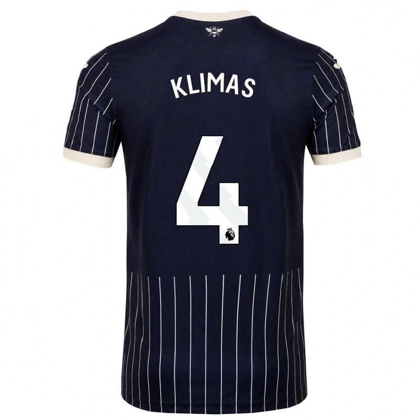 DanxenキッズMatas Klimas#4ブラック ホワイトアウェイシャツ2026/27ジャージーユニフォーム