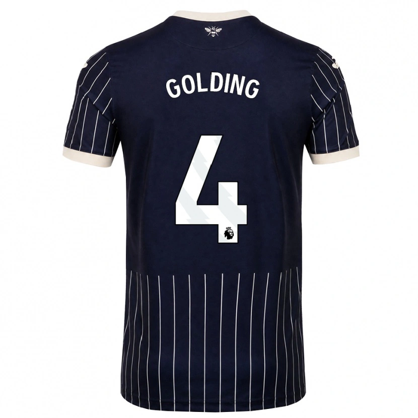 DanxenキッズAidan Golding#4ブラック ホワイトアウェイシャツ2026/27ジャージーユニフォーム