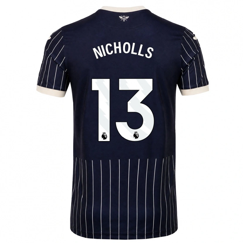 DanxenキッズLayton Nicholls#13ブラック ホワイトアウェイシャツ2026/27ジャージーユニフォーム
