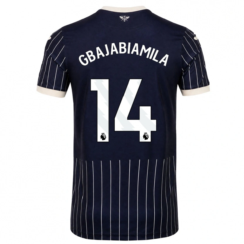 DanxenキッズHabeebat Gbajabiamila#14ブラック ホワイトアウェイシャツ2026/27ジャージーユニフォーム
