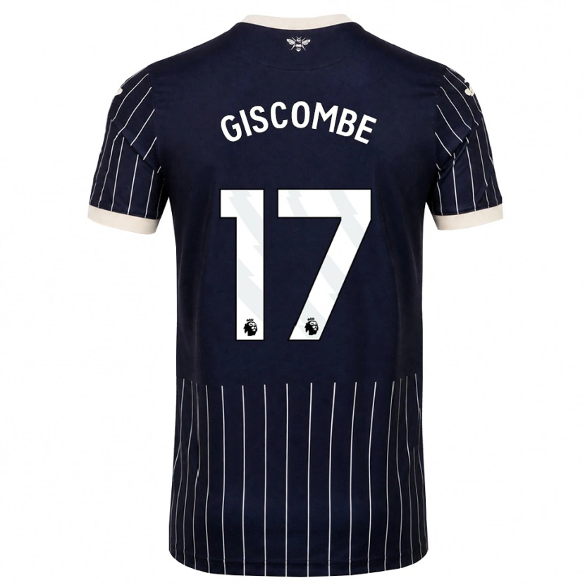 DanxenキッズNaeem Giscombe#17ブラック ホワイトアウェイシャツ2026/27ジャージーユニフォーム