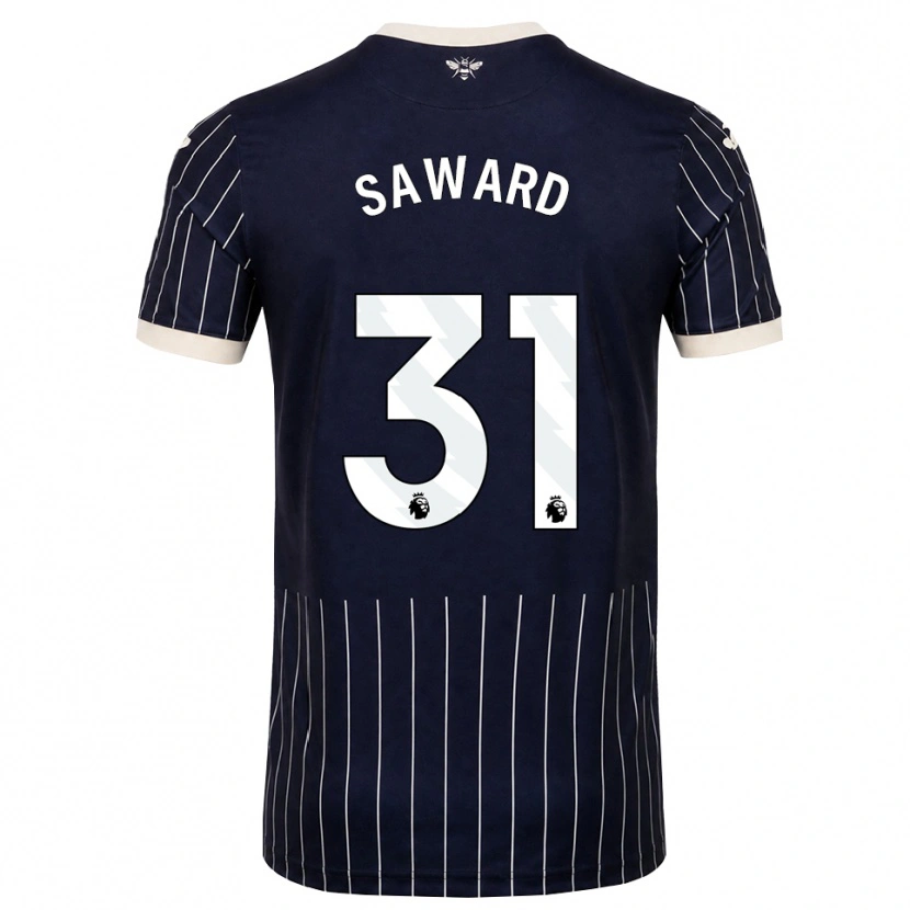 DanxenキッズSammie Saward#31ブラック ホワイトアウェイシャツ2026/27ジャージーユニフォーム