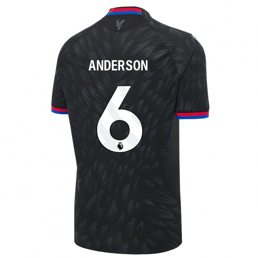DanxenキッズRaihaan Anderson#6ブラック ブルー レッドアウェイシャツ2026/27ジャージーユニフォーム