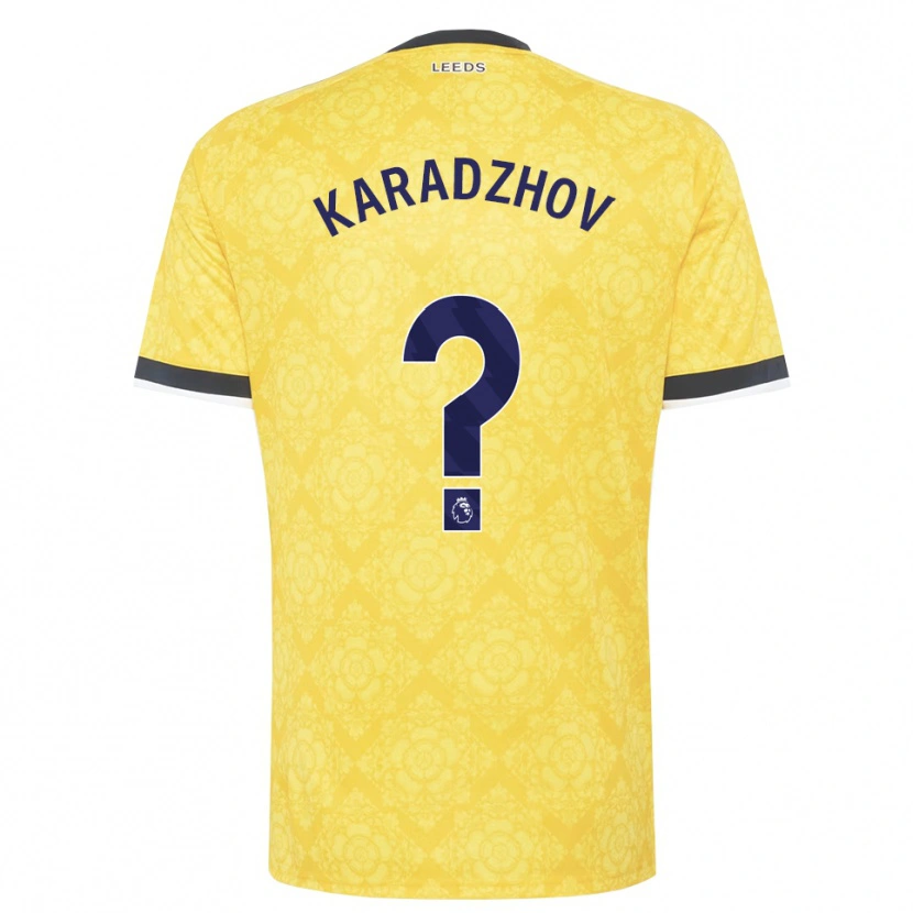 DanxenキッズViktor Karadzhov#0イエロー ホワイト ブラックアウェイシャツ2026/27ジャージーユニフォーム