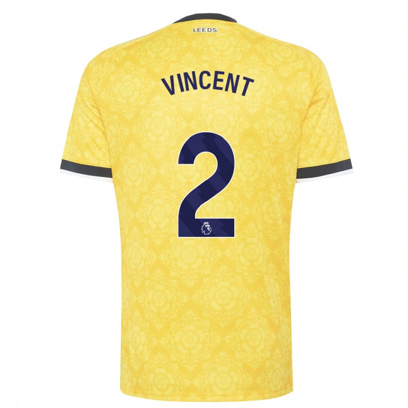 DanxenキッズHarvey Vincent#2イエロー ホワイト ブラックアウェイシャツ2026/27ジャージーユニフォーム