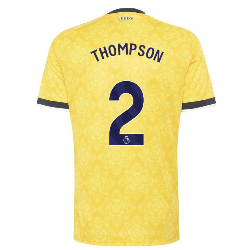 DanxenキッズAiden Thompson#2イエロー ホワイト ブラックアウェイシャツ2026/27ジャージーユニフォーム