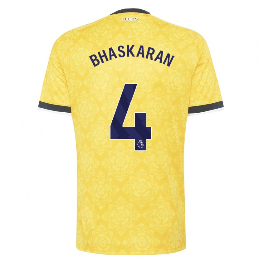 DanxenキッズJoe Bhaskaran#4イエロー ホワイト ブラックアウェイシャツ2026/27ジャージーユニフォーム
