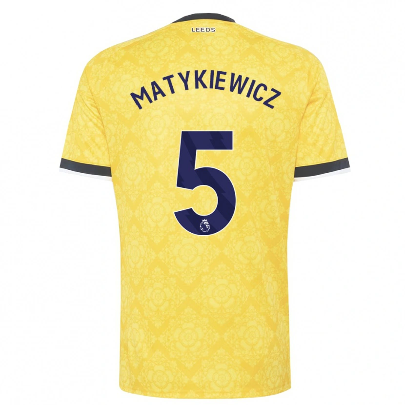 DanxenキッズLuke Matykiewicz#5イエロー ホワイト ブラックアウェイシャツ2026/27ジャージーユニフォーム