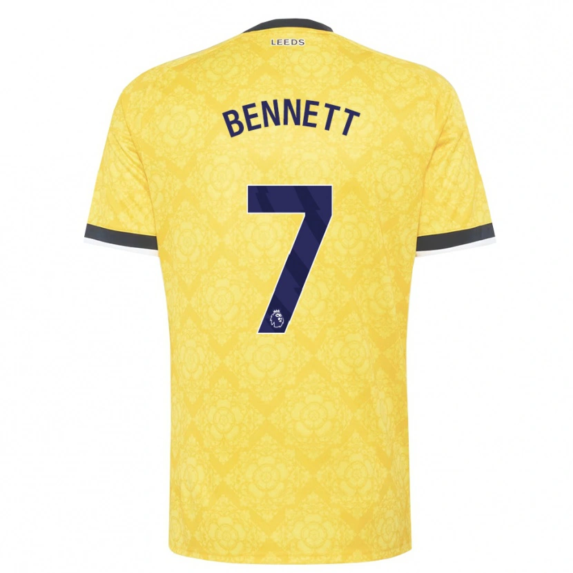 DanxenキッズOliver Bennett#7イエロー ホワイト ブラックアウェイシャツ2026/27ジャージーユニフォーム
