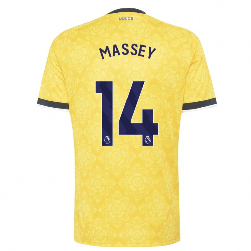 DanxenキッズAlexander Massey#14イエロー ホワイト ブラックアウェイシャツ2026/27ジャージーユニフォーム